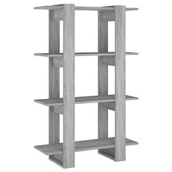 Foto van The living store boekenkast - grijs sonoma eiken - 80 x 30 x 123.5 cm - veelzijdig - stevig en stabiel