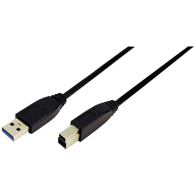 Foto van Logilink usb-kabel usb 3.2 gen1 (usb 3.0 / usb 3.1 gen1) usb-a stekker, usb-b stekker 1.00 m zwart cu0023