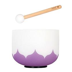 Foto van Sela 8" crystal singing bowl lotus 440 hz b violet (crown) klankschaal