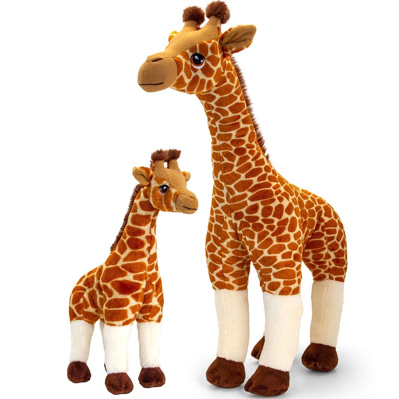 Foto van Pluche knuffel dieren giraffes familie setje 30 en 70 cm - knuffeldier