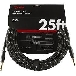 Foto van Fender deluxe cables instrumentkabel 7.5m zwart tweed recht