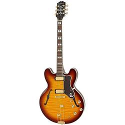 Foto van Epiphone sheraton figured iced tea semi-akoestische gitaar met premium gigbag