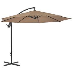 Foto van The living store zweefparasol taupe - elegant - tuinparasol - afmeting- 300 x 260 cm - uv-beschermend polyester