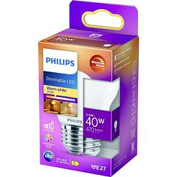 Foto van Philips lighting 871951432449700 led-lamp energielabel d (a - g) e27 kogel 3.4 w = 40 w warmwit (ø x l) 45 mm x 78 mm 1 stuk(s)