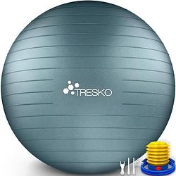 Foto van Fitnessbal, yogabal met pomp - diameter 55 cm - grey blue