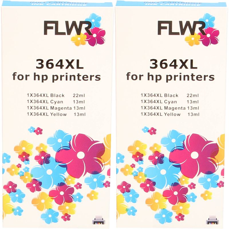 Foto van Flwr hp 364xl multipack (2 sets) zwart en kleur cartridge