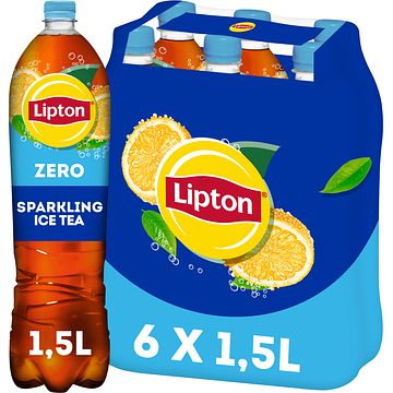 Foto van Lipton ice tea sparkling original suikervrij 6 x 1,5l bij jumbo