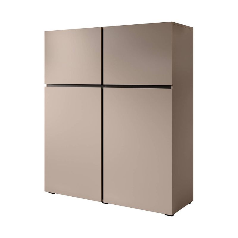 Foto van Meubella dressoir cainan - beige - zwart - 119 cm - hoog