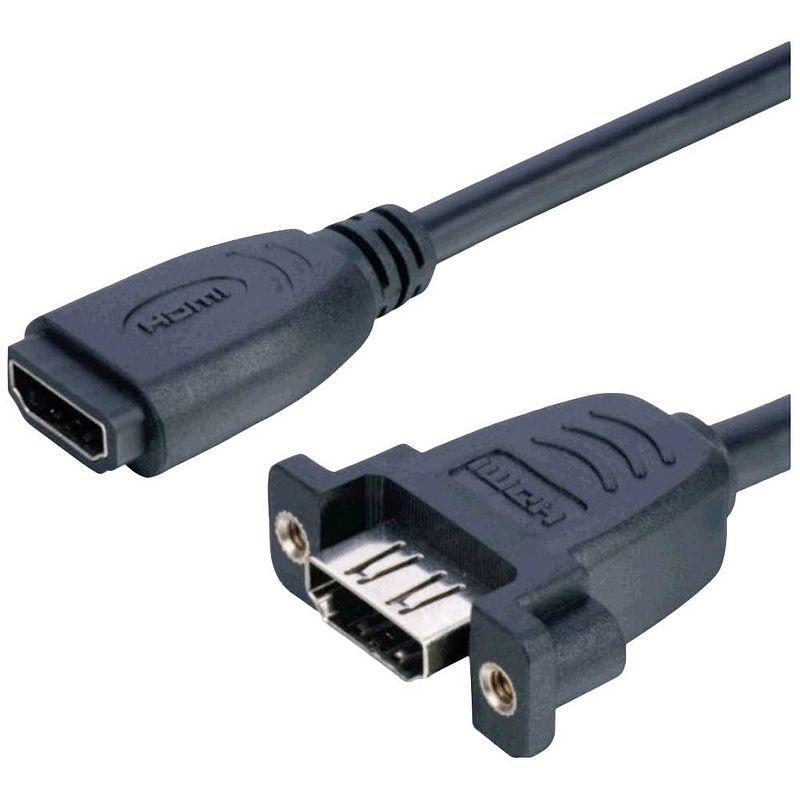 Foto van Lyndahl hdmi adapterkabel hdmi-a bus 0.2 m zwart lkpk005 hdmi-kabel