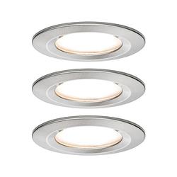 Foto van Paulmann nova inbouwlamp voor badkamer set van 3 stuks led led 18 w ip44 ijzer (geborsteld)