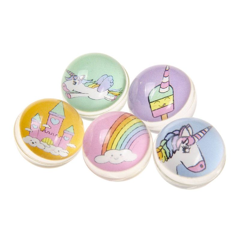 Foto van Decopatent® uitdeelcadeaus 50 stuks unicorn - eenhoorn stuiterballen