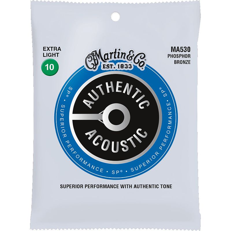 Foto van Martin strings ma530 authentic acoustic sp phosphor bronze