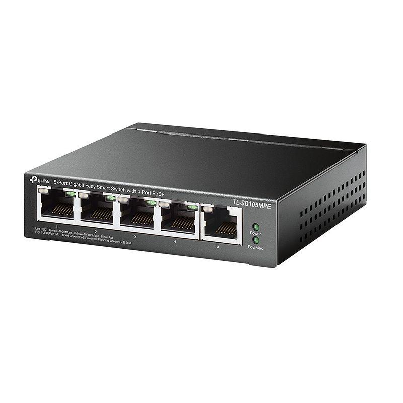 Foto van Tp-link tl-sg105mpe switch zwart