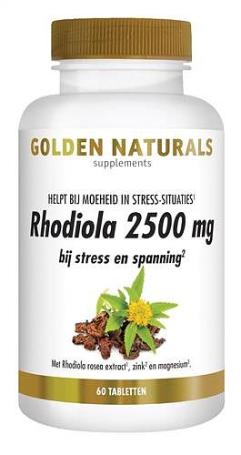 Foto van Golden naturals rhodiola 2500 mg tabletten