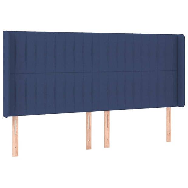 Foto van Vidaxl hoofdbord met randen 203x16x118/128 cm stof blauw