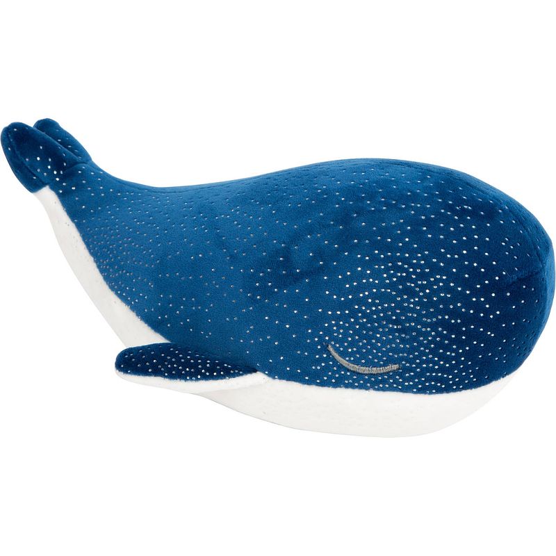 Foto van Small foot knuffelwalvis junior 30 x 16 cm pluche blauw/wit