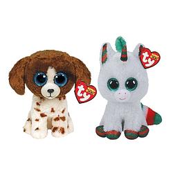 Foto van Ty - knuffel - beanie boo's - muddles dog & christmas unicorn