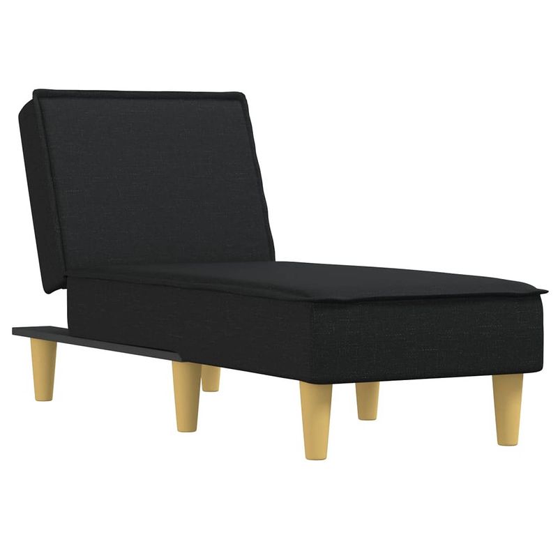 Foto van The living store verstelbare chaise longue - zwarte stoffen bekleding - comfortabel en stabiel - 55x140x70cm