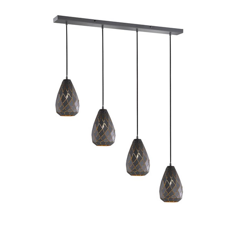 Foto van Moderne hanglamp onyx - metaal - grijs