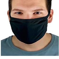Foto van 2x wasbare gezichtsmaskers/mondkapjes zwart voor volwassenen - mondkapjes