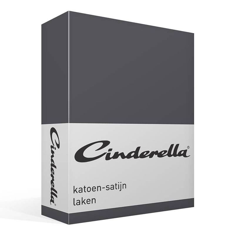 Foto van Cinderella katoen-satijn laken - 100% katoen-satijn - 1-persoons (160x270 cm) - grijs