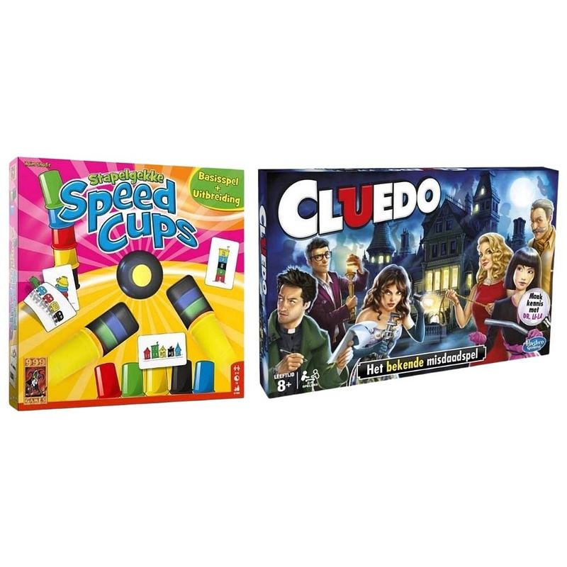 Foto van Spellenbundel - 2 stuks - stapelgekke speedcups - 6 spelers & cluedo