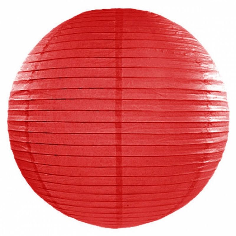 Foto van Luxe bol vorm lampion rood 50 cm - feestlampionnen