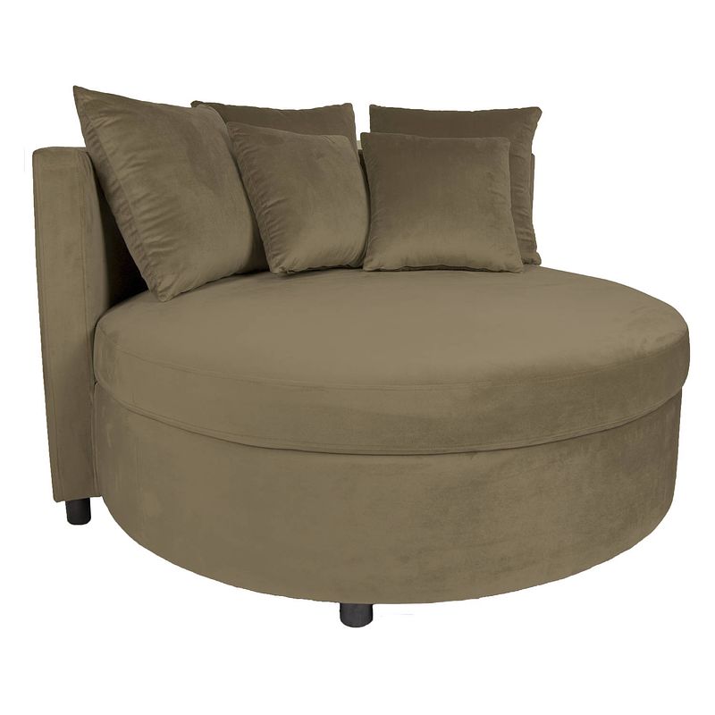 Foto van Ptmd fayen velvet sand fauteuil half round kd