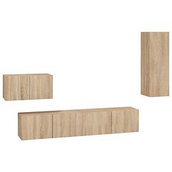 Foto van The living store televisiekastsets - sonoma eiken - 80x30x30 cm - 60x30x30 cm - 30.5x30x90 cm