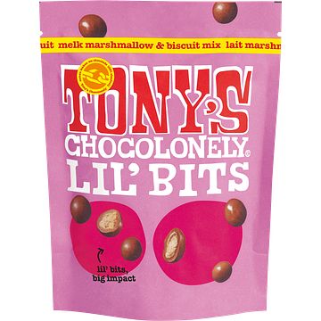 Foto van Tony'ss chocolonely lil'sbits melk marshmallow & biscuit mix 120g bij jumbo