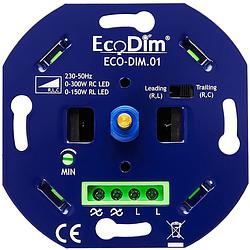 Foto van Ecodim - led dimmer - eco-dim.01 - fase aan- en afsnijding rlc - inbouw - enkel knop - 0-300w