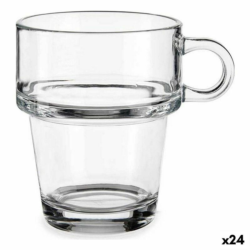 Foto van Kopp stapelbaar transparant glas 270 ml (24 stuks)