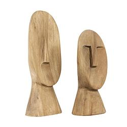 Foto van Must living statue nosy, set of 2,30x17x7 cm / 40x18x8 cm, natural