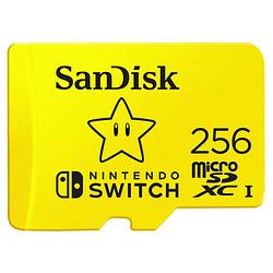 Foto van Sandisk microsdxc extreme gaming 256gb 100mb / 90mb nintendo licensed micro sd-kaart geel