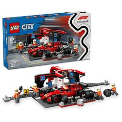 Foto van Lego city f1 pitstop en pitcrew met ferrari auto 60443