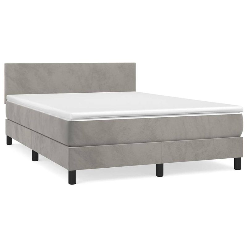 Foto van The living store boxspringbed - the living store - bed - 203x144x78/88 cm - fluweel