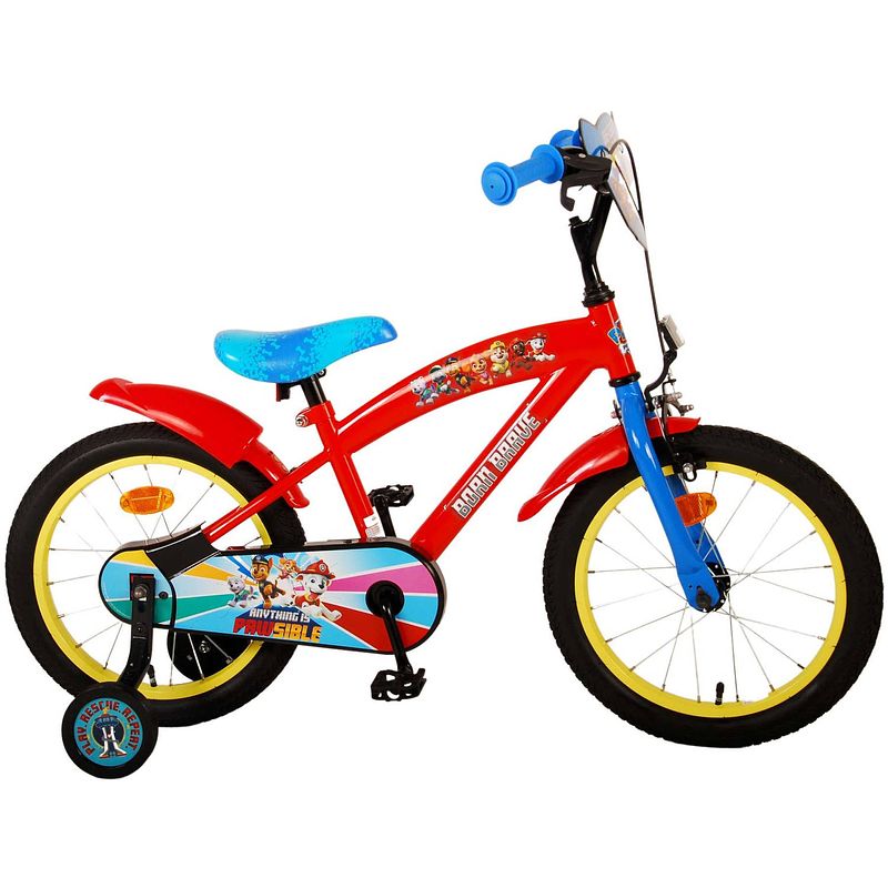 Foto van Paw patrol kinderfiets - 16 inch - rood/blauw