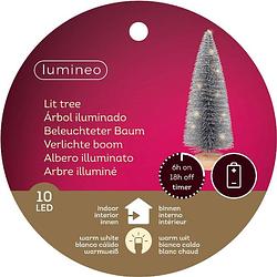 Foto van Lumineo - microled boom d11h30 cm zilver/wwt kerst