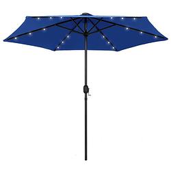 Foto van Vidaxl parasol met led-verlichting en aluminium paal 270 cm azuurblauw