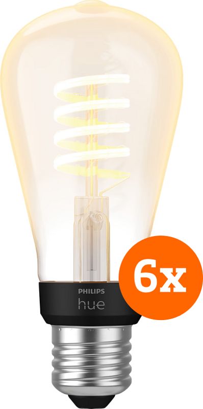 Foto van Philips hue filament white ambiance edison 6-pack