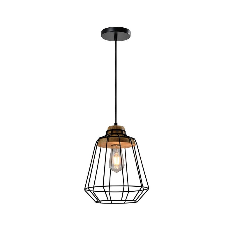 Foto van Quvio hanglamp met metalen frame zwart - quv5155l-black