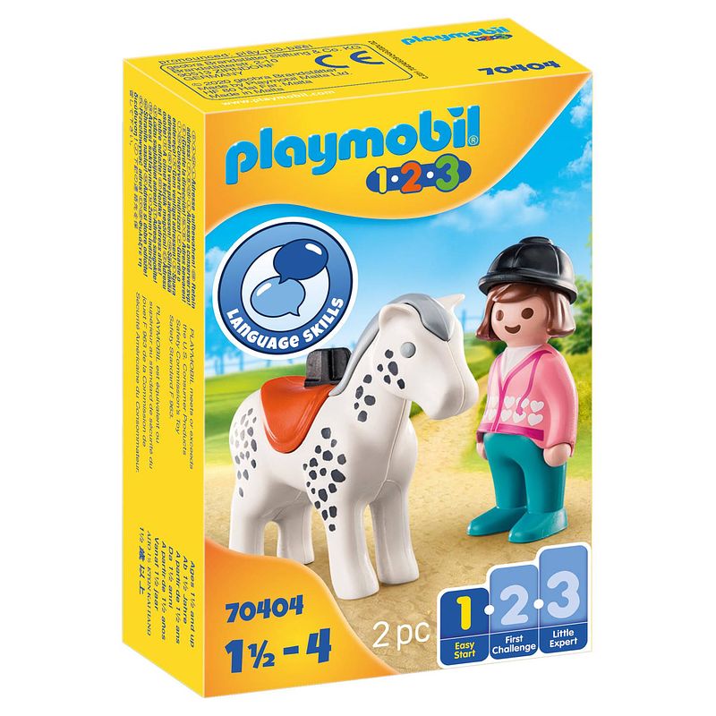 Foto van Playmobil 123 ruiter met paard 70404