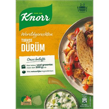 Foto van 1+1 gratis | knorr wereldgerechten maaltijdpakket turkse durum 198g aanbieding bij jumbo