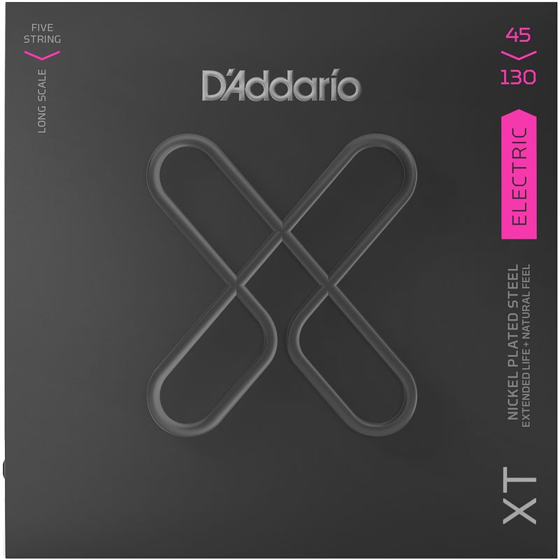 Foto van D'saddario xtb45130 nps regular light 5-string long scale 45-130