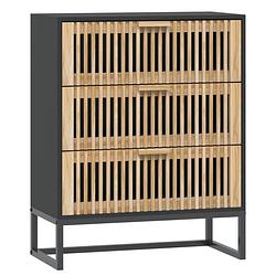 Foto van The living store dressoir - klassiek - hout - 60x30x75cm - zwart