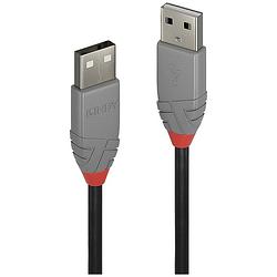 Foto van Lindy usb-kabel usb 2.0 usb-a stekker, usb-a stekker 3 m zwart, grijs 36694