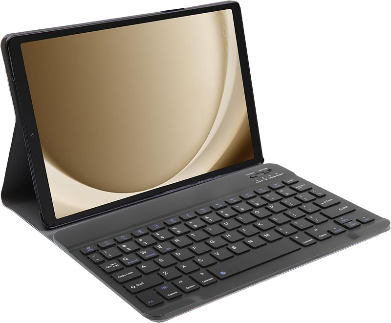 Foto van Just in case samsung galaxy tab a9 toetsenbord hoes qwerty zwart