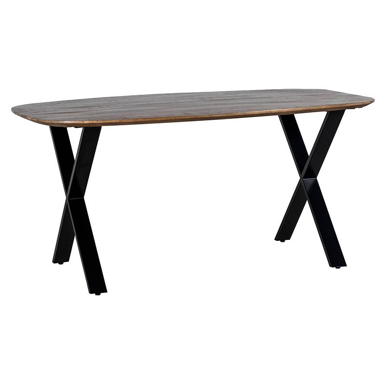 Foto van Giga meubel eettafel deens ovaal - bruin - 160cm - eettafel gordon