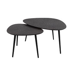 Foto van Giga meubel - salontafel driehoekig - metallic grijs - set van 2