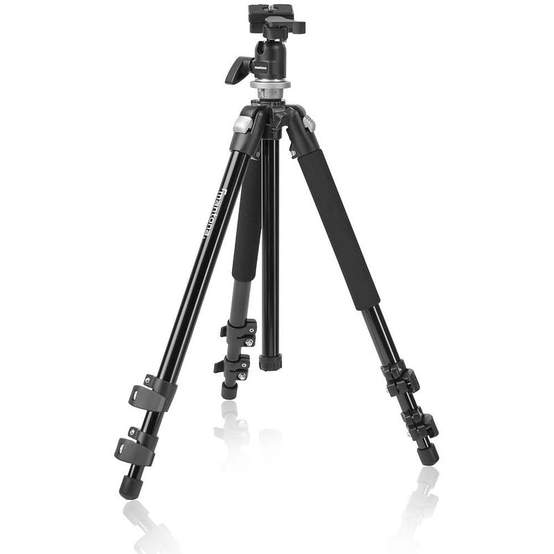 Foto van Mantona pro makro ii stativ tripod 1/4 inch, 3/8 inch werkhoogte: 17 - 151 cm zwart kogelkop